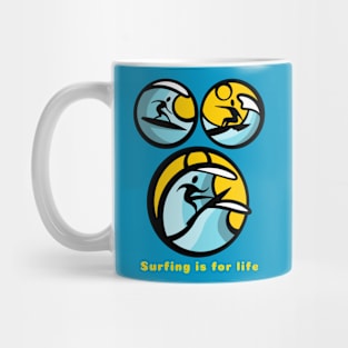 Surfing's the source. Can change your life. Swear to God. Mug